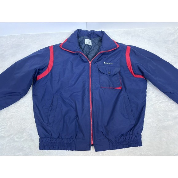 Amoco Oil Gasoline Made In the USA Crown Club Puffer Jacket Size L Large Vintage - Picture 10 of 10